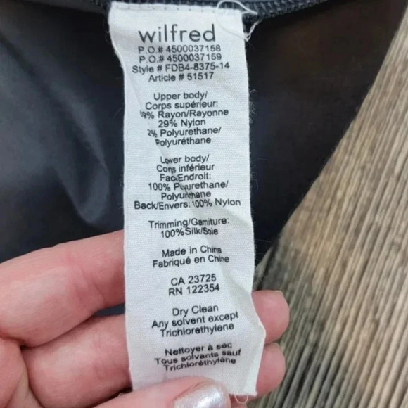 NWOT Aritzia Wilfred Free Black Popme Vegan Leather Dress Size 2 - Picture 7 of 7